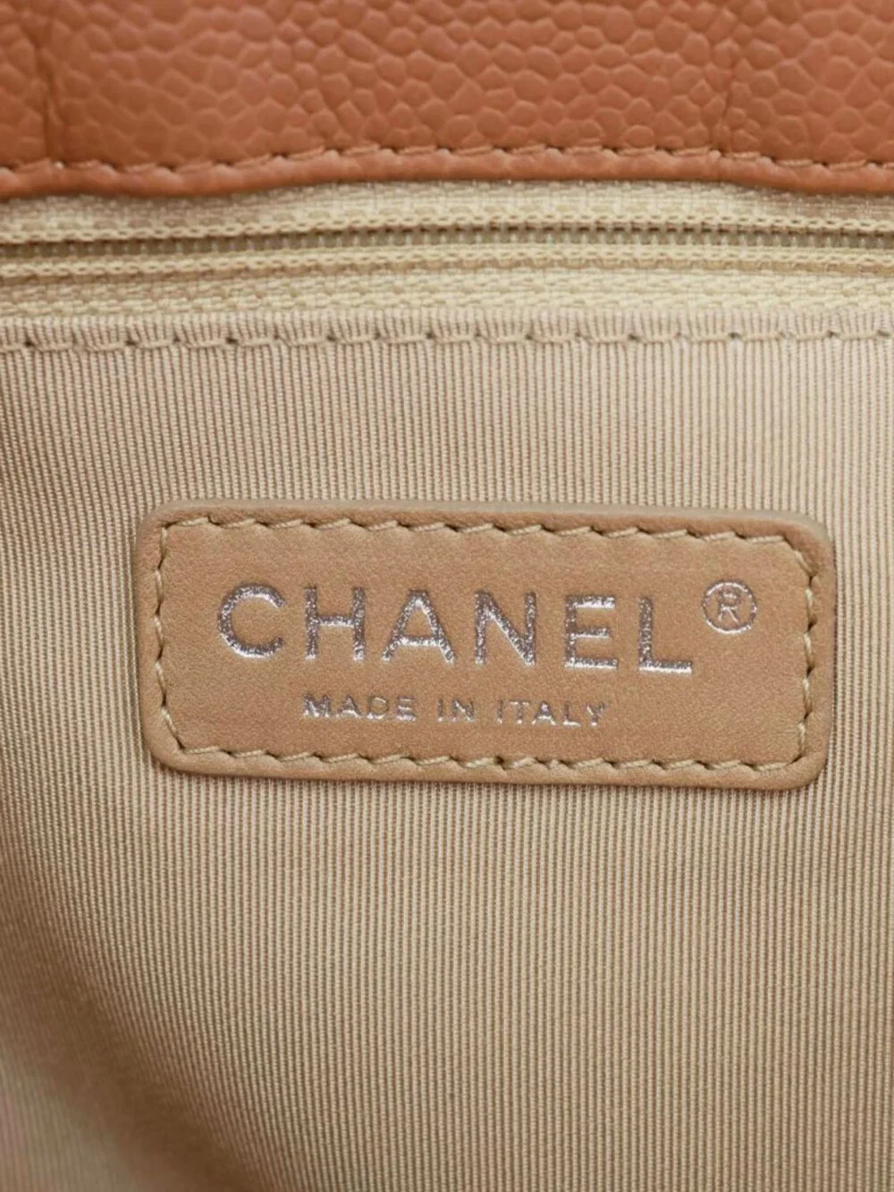 Chanel Grand Shopping Quilted Caviar Leather Tote Bag Nude